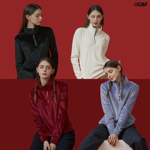 [르까프] 25FW 여성 코듀로이 벨로아기모 집업티 4종