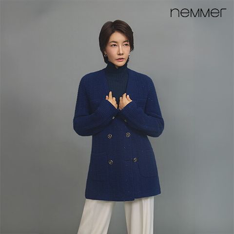 25FW 캐시미어울 타임리스 시퀸 니트자켓