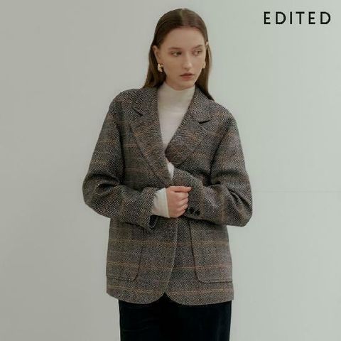 [삼성카드5%할인][25FW 최신상] 에디티드  헤링본 체크 울 자켓 