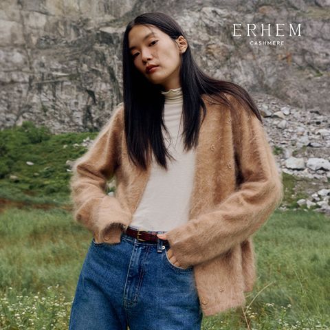 [25 NEW] 에르헴 25FW 캐시미어 100 핸드메이드 브러쉬 비즈 가
