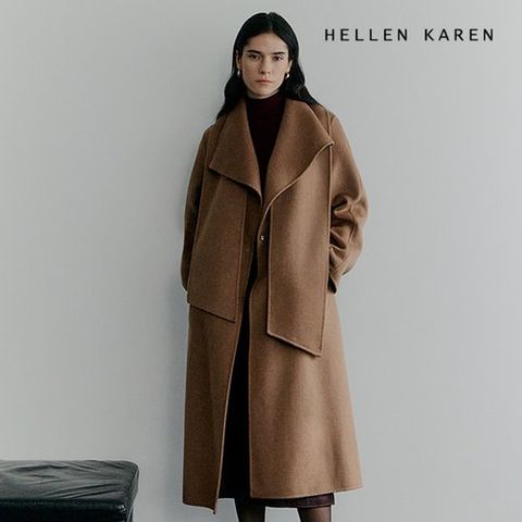 [헬렌카렌] 25FW 울 핸드메이드 막스 롱코트+머플러 세트