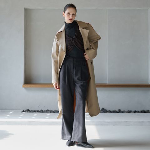 25FW 파인 메리노 울100 밴딩 와이드 슬랙스 팬츠