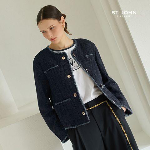 센존블루라벨 25FW 유럽산데님 트위드 패딩 자켓