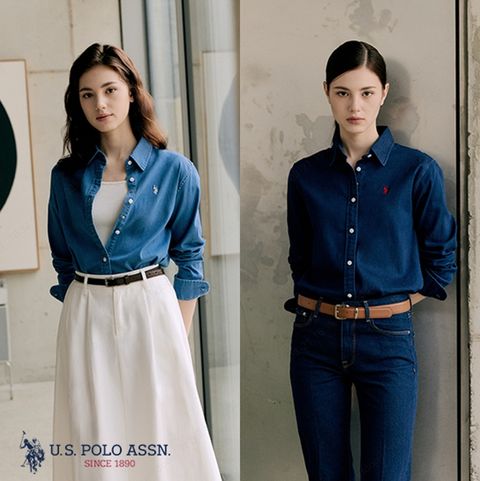 [U.S POLO ASSN.] 25FW 릴렉스핏 데님셔츠 2종 여성