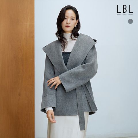 ○[LBL X NICE CLAUP] 25FW 캐시미어울 블렌드 케이프후드 하프 코트