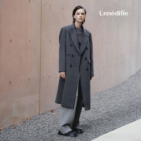 르네디피 25FW 실크 울 테일러드 롱코트