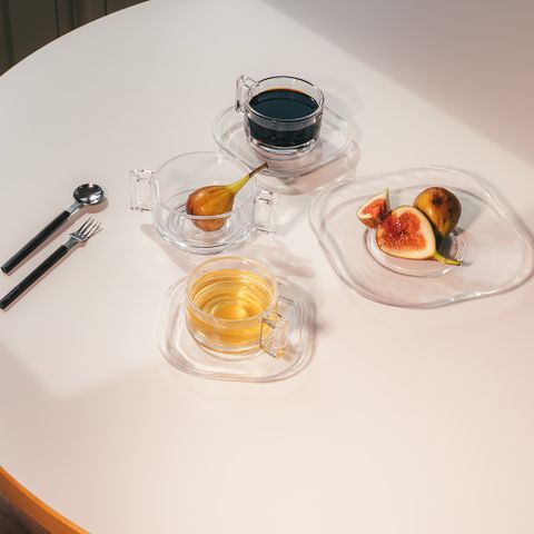 클리어 6종 세트 (컵&소서 2set 4p, 수프볼 1P, 플레이트 1P)