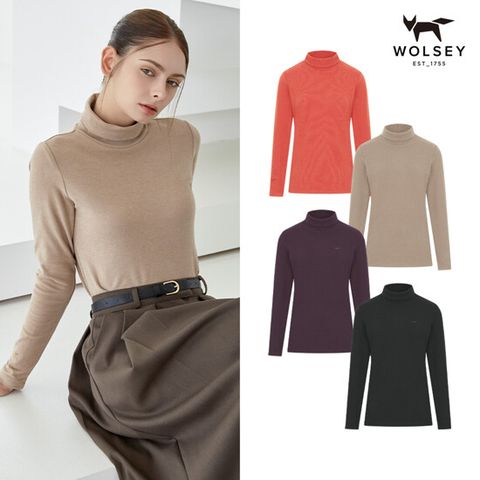 [25FW최신상][Wolsey] 울시 여성 DEUX TEX 하이넥 기모셔츠 4종