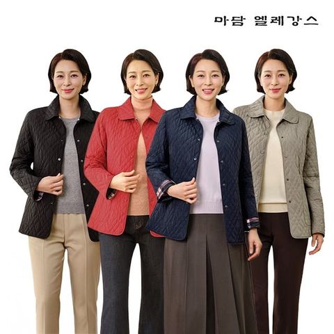 (가격인하) 마담엘레강스 에이스 체크 리버시블 퀼팅 자켓 1종