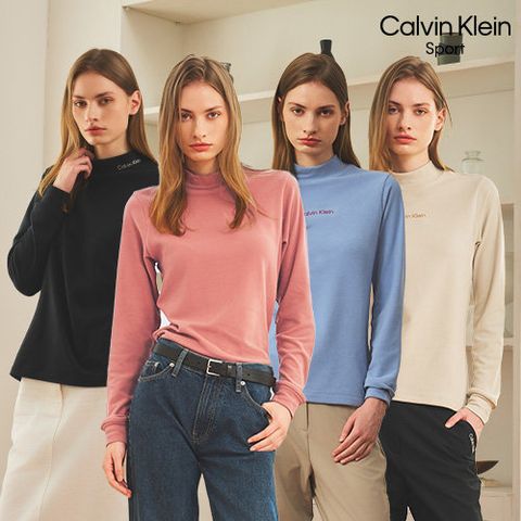 [CK스포츠] 25FW 여성 기모 모크넥 티셔츠4종