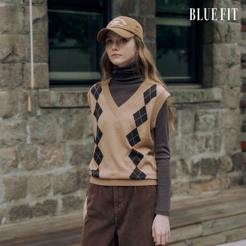 [삼성카드5%할인][25FW최신상] 블루핏 NEW 아가일 니트 베스트