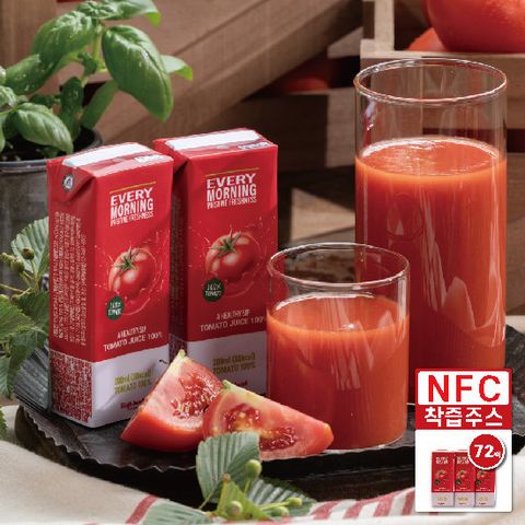 하이랜드 프레쉬 100% 토마토 착즙 주스 72팩 200ml (무설탕 NFC)