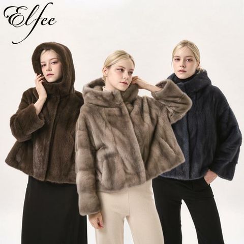 [카드 5%할인]25FW  진도 엘페 휘메일 풀스킨 밍크 후드 재킷 - 실버블루,브라운,미스티블루 (EJ15)