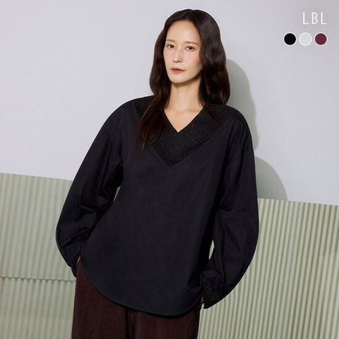 25FW 글리터 니트블록 블라우스 2종