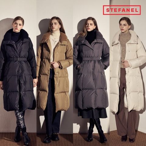 스테파넬 25FW 니트 레이어드 롱다운[런칭 가격199,900원]