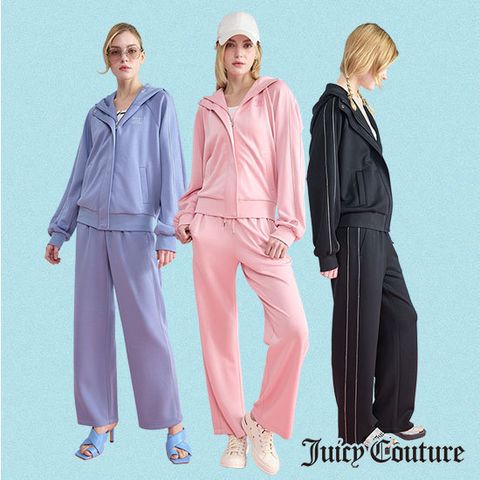 쥬시꾸뛰르 시그니처 셋업 1세트(후드집업 + 세미 와이드팬츠)