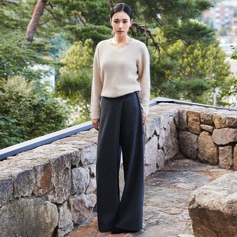 [동가게단독]셀렙샵 에디션 25FW 기모 스트라이프 스커트팬츠