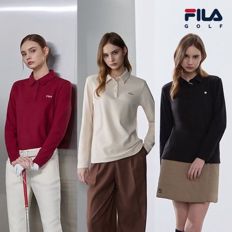 [휠라골프] 여성 기모 카라셔츠 3종 세트