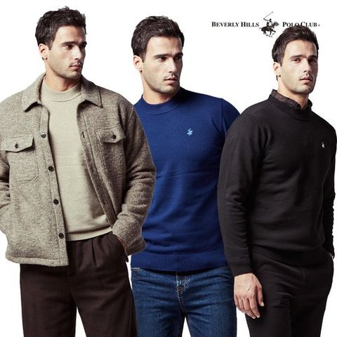 [비버리힐즈폴로클럽] 남성 메리노 울 블렌드 모크넥 니트 3종