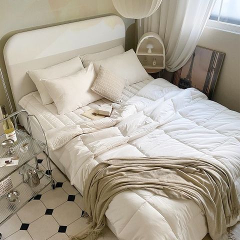 [풀세트] 필굿 알러지케어 사계절 차렵이불 패드세트 크림화이트(SS/QK/SK)