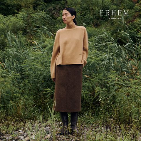 [25 NEW] 에르헴 25FW 캐시미어 100 로우게이지 하이넥 루즈핏