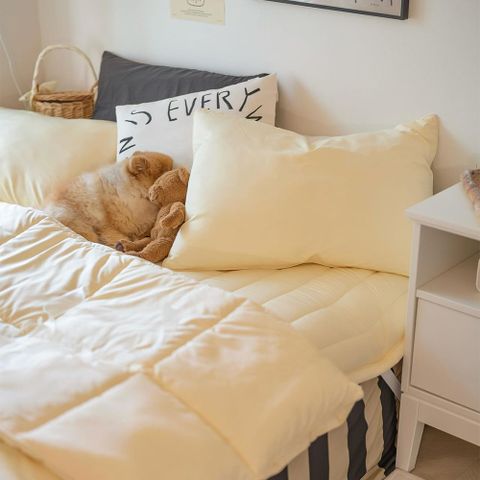 [풀세트] 필굿 알러지케어 사계절 차렵이불 패드세트 레몬버터(SS/QK/SK)