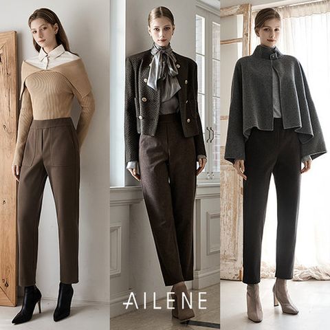 [엘렌느] 25FW 더블 기모 세미배럴 팬츠 3종