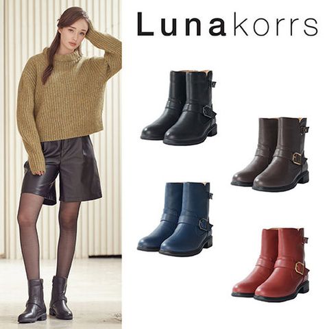 [최초공개][루나코어스] 25FW 양가죽 클래식 버클 스트랩 앵클부츠