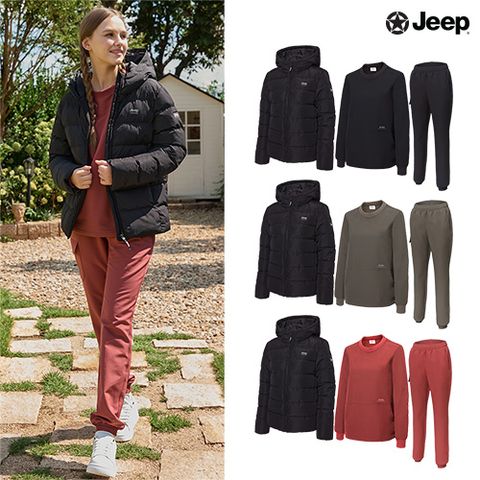 [지프] (SK단독) 25FW 여성 패딩 + 기모 우븐 셋업