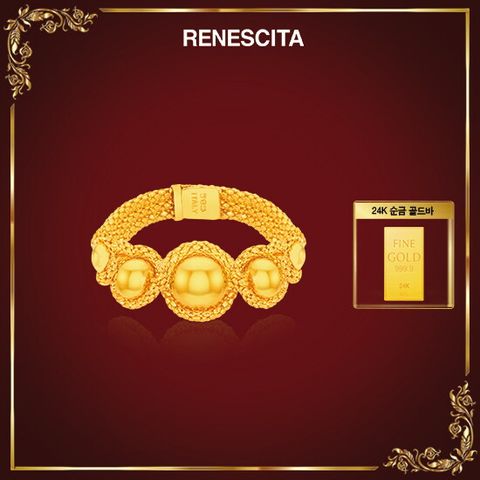 14K GOLD 오르체아 볼 반지 + 24K 순금 골드바