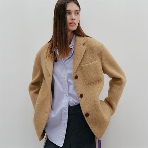 바니스뉴욕 25FW 카니 헤어리 알파카 하프코트