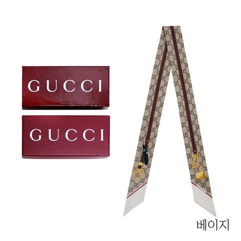 {구찌} GG로고 실크 넥 스카프(784959)