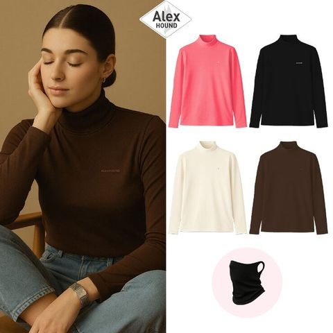 [Alex Hound]알렉스하운드 초특가! 양면기모티셔츠 4종 + 넥워머 1종, 여성