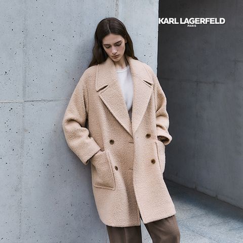 칼라거펠트 25FW 알파카블렌드 부클 코트