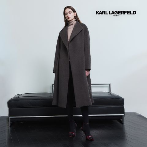 칼라거펠트 25FW 알파카 벨티드 롱 코트