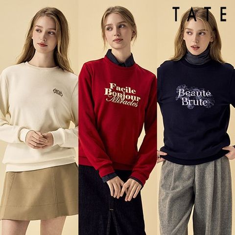 [테이트] 25FW 여성 아트웍 기모 스웻 티셔츠 3종