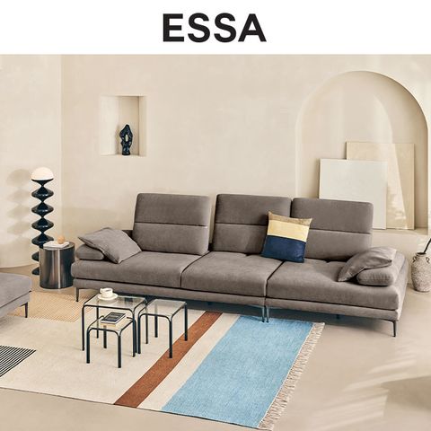 피에트 3.5인 스윙기능 카시미라 패브릭 소파+스툴