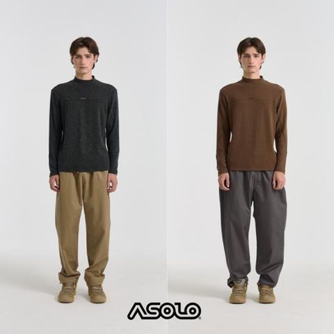 아솔로 25FW 울블렌디드 핀턱 모크넥 니트 2종 남성용