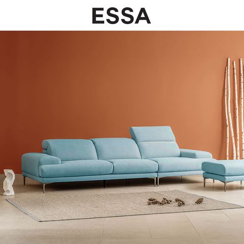 아르떼 3.5인 헤드기능 카시미라 패브릭 소파+스툴