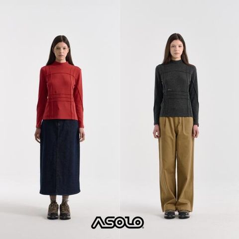 아솔로 25FW 울블렌디드 핀턱 모크넥 니트 2종 여성용