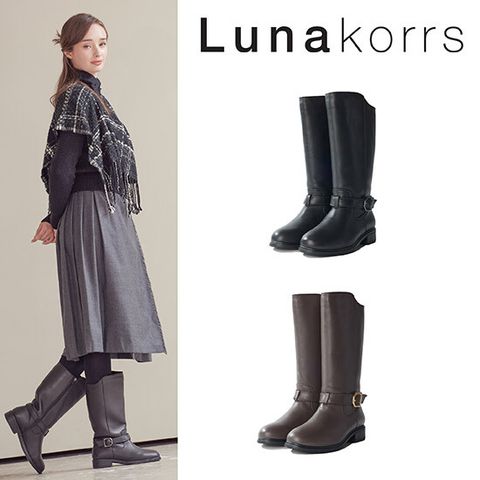 [Luna Korrs] 루나코어스 클래식 버클 스트랩 양가죽 롱부츠