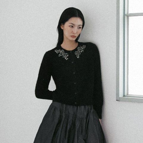 르네크루 25FW 알파카 크리스탈 가디건