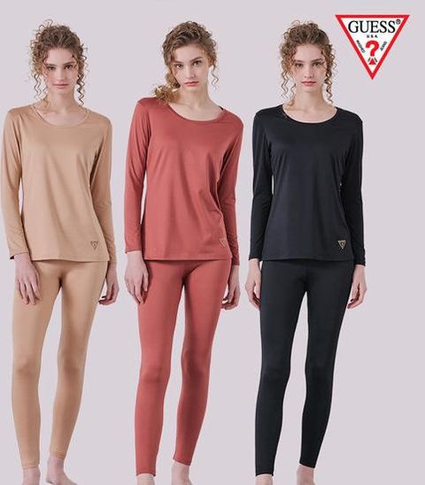 게스 언더웨어 25FW 여성 메가히트 피치기모 동내의 3세트