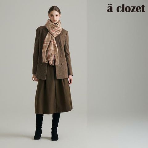[카드 5%할인]앳클로젯 울 100 빅 와이드 체크머플러(25FW 최신상!)