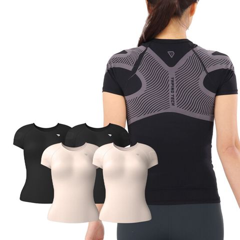 [테이핑테크] (여성용) 바른자세 FW 테이핑 기모 이너웨어 4종 (오트밀 2종+블랙 2종)