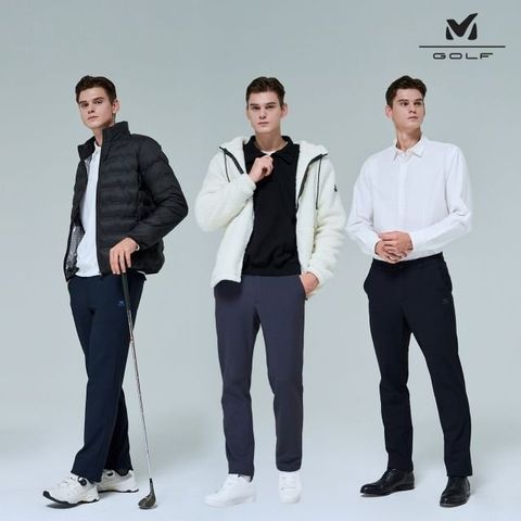 [프리미엄] 밀레골프 25FW 트리코트 하이스트레치 기모본딩 팬츠 3종, 남성