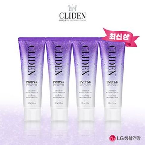 클라이덴 퍼플더글로우 화이트닝 미백치약 120gX4