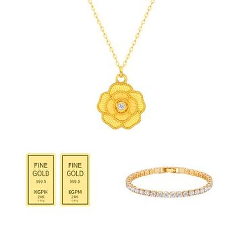 (방송에서만) 한국금자산관리 KGAM 24K 순금 샤인로즈 목걸이+추가