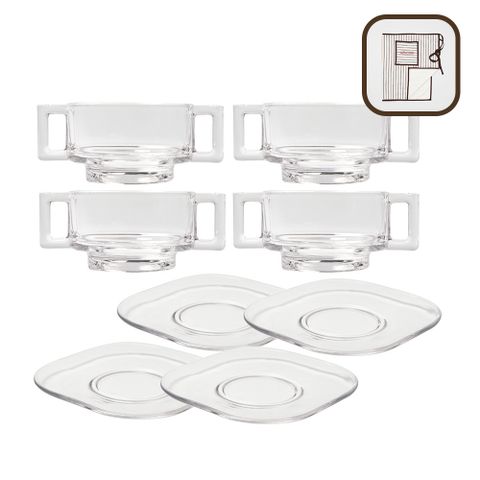 브런치 세트 (수프볼 클리어 4P, 플레이트 클리어 4P, 앞치마)