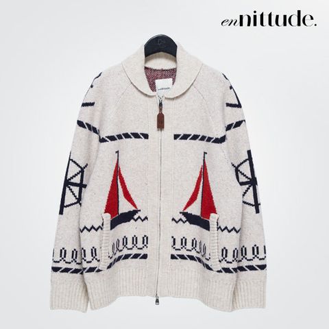 엔니튜드 25FW 울 블렌드 코위찬 집업 재킷 남성용